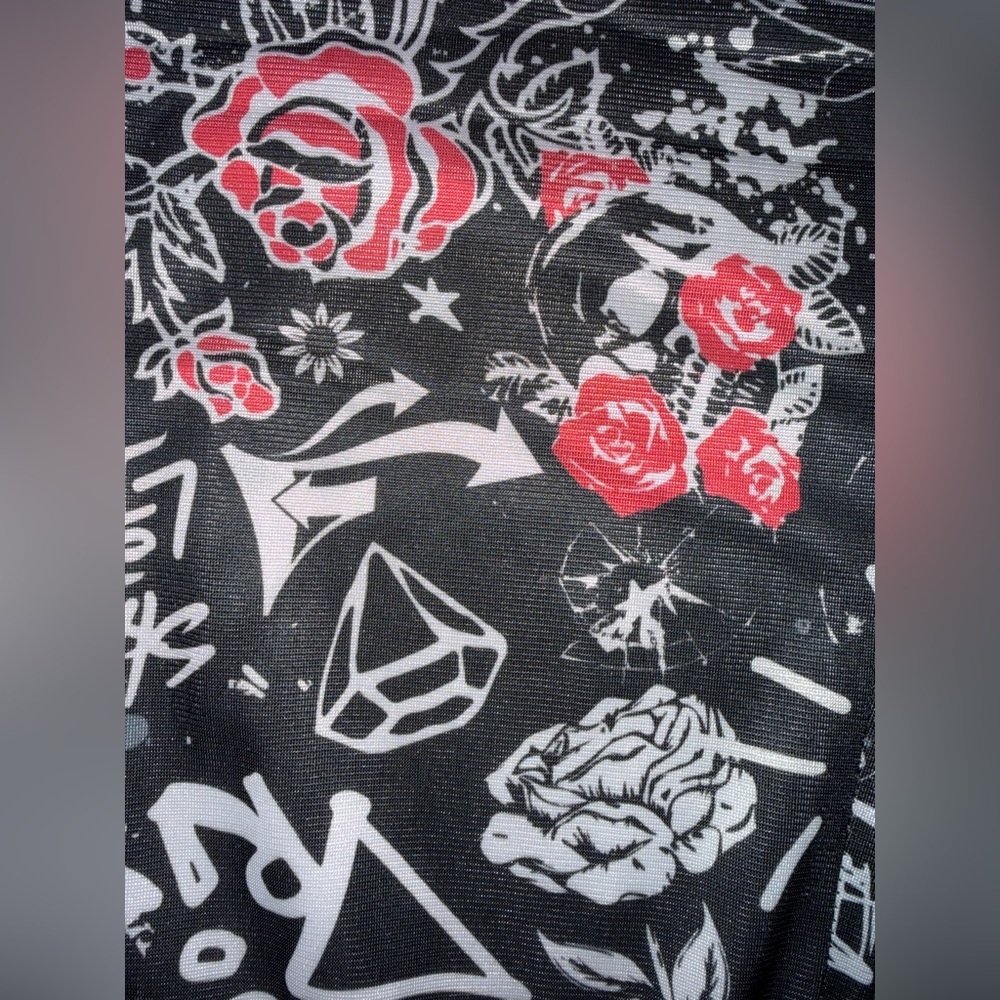 💀🌹NWT! Skull and Roses Jogger Pants - Picture 5 of 10